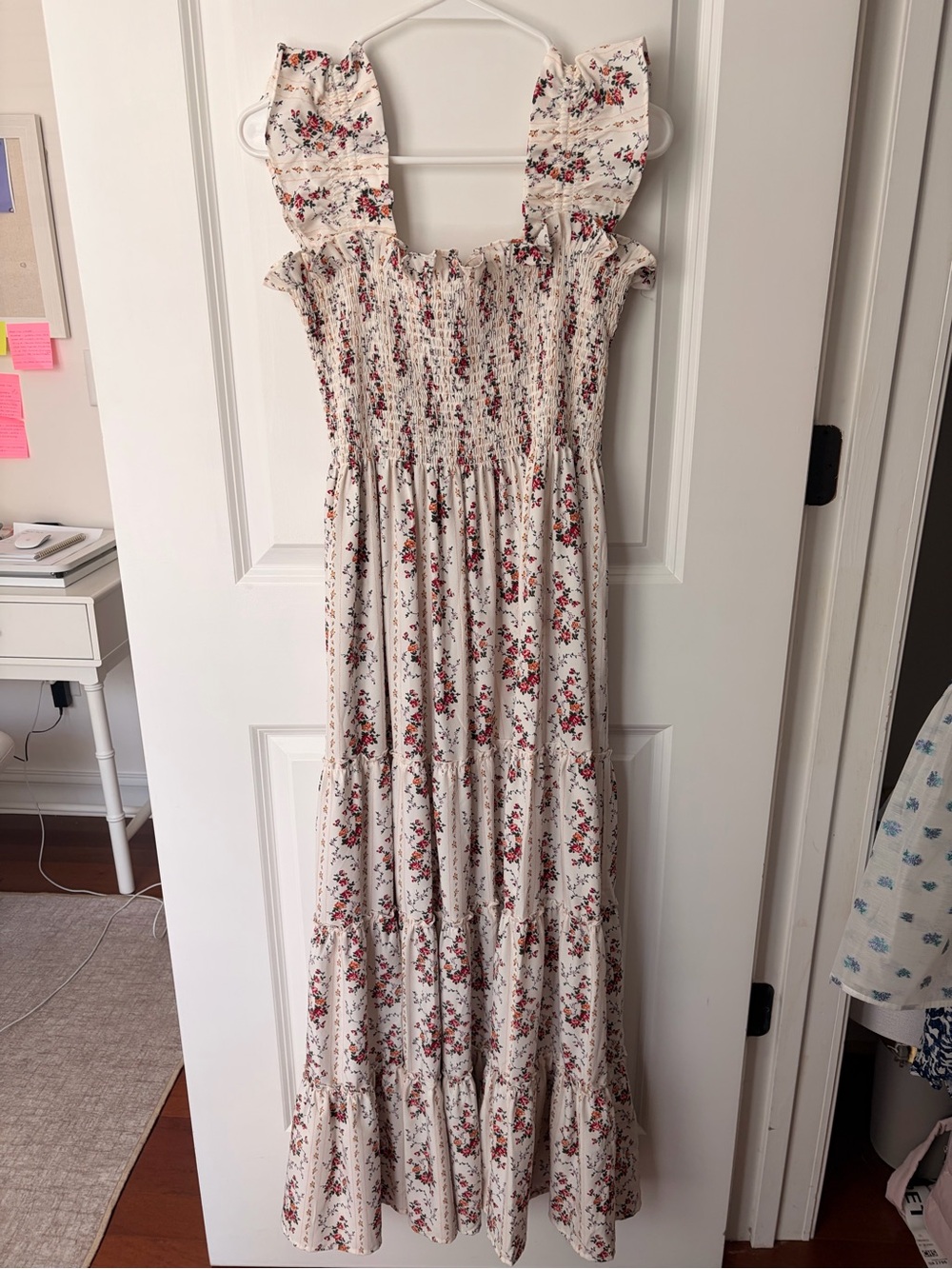 Floral smocked maxi dress